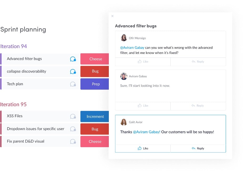 Real-time collaboration in monday.com