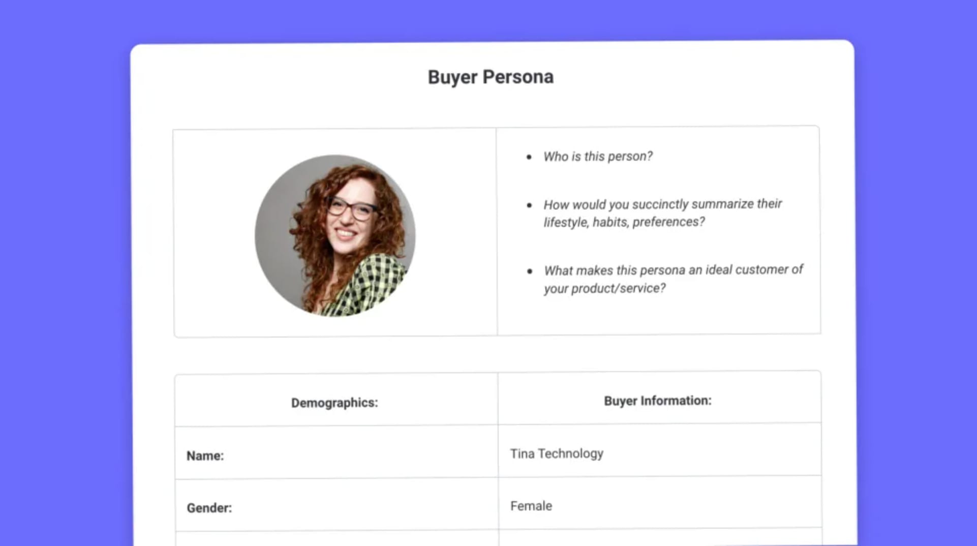 buyer persona template