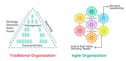 traditional organization format vs agile organization