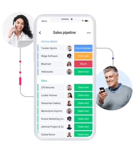 mobile crm app in monday.com