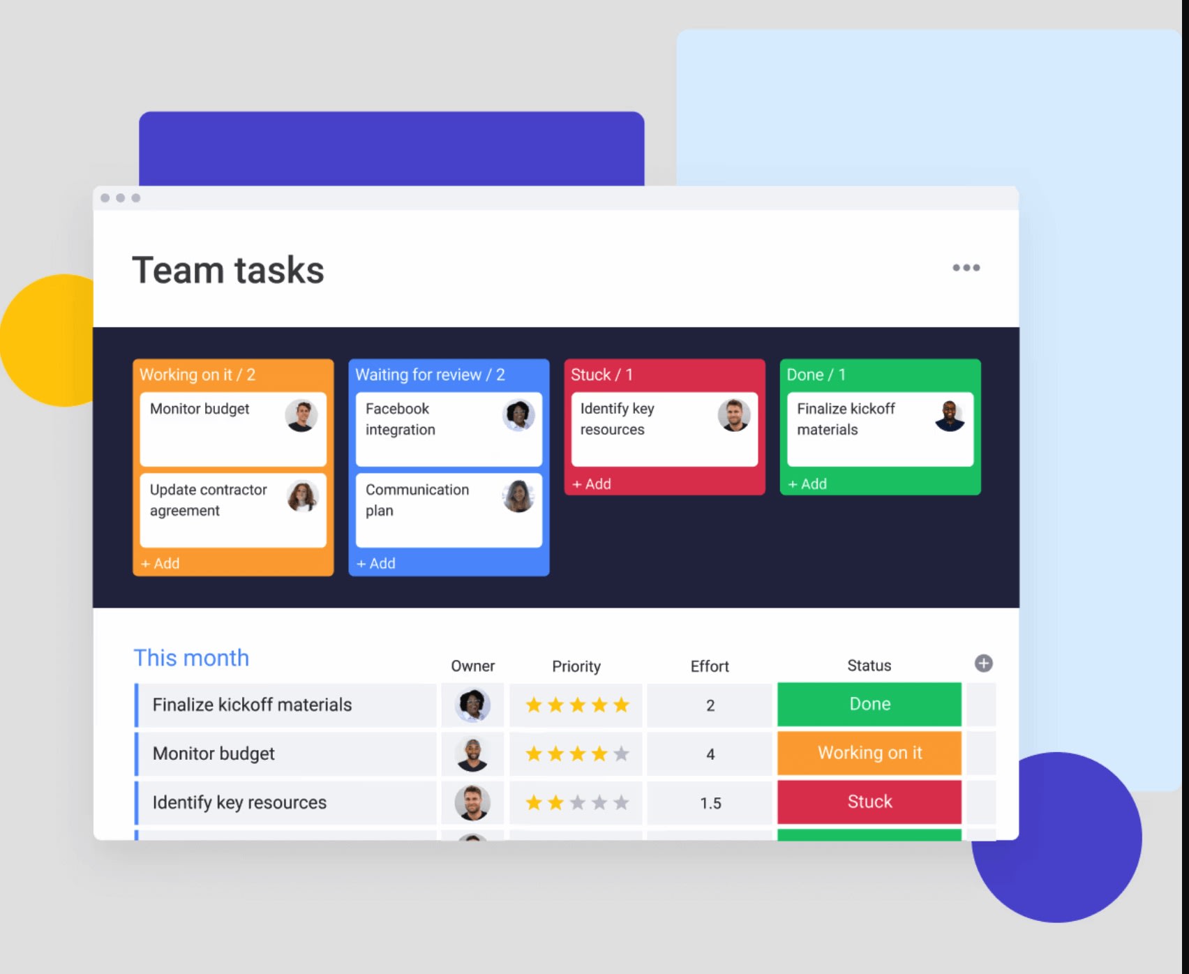 managing team tasks in monday.com