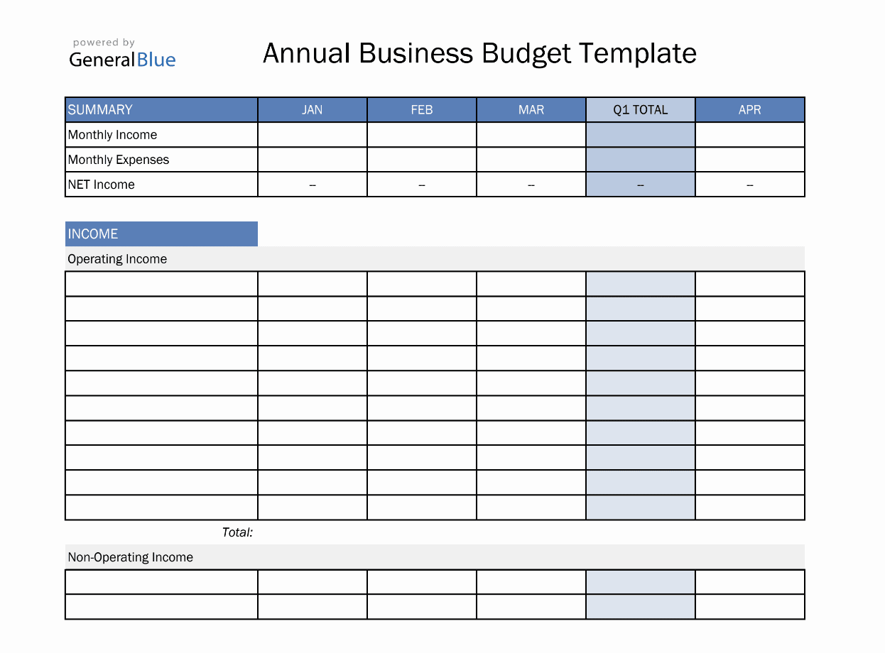 Monthly Budget Spreadsheet Template for Google Sheets, Budget