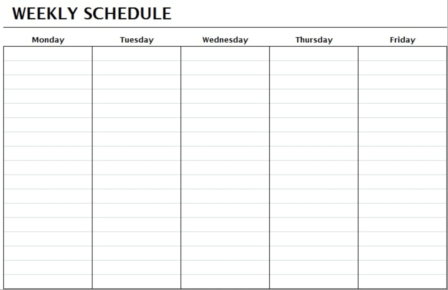weekly schedule basic template