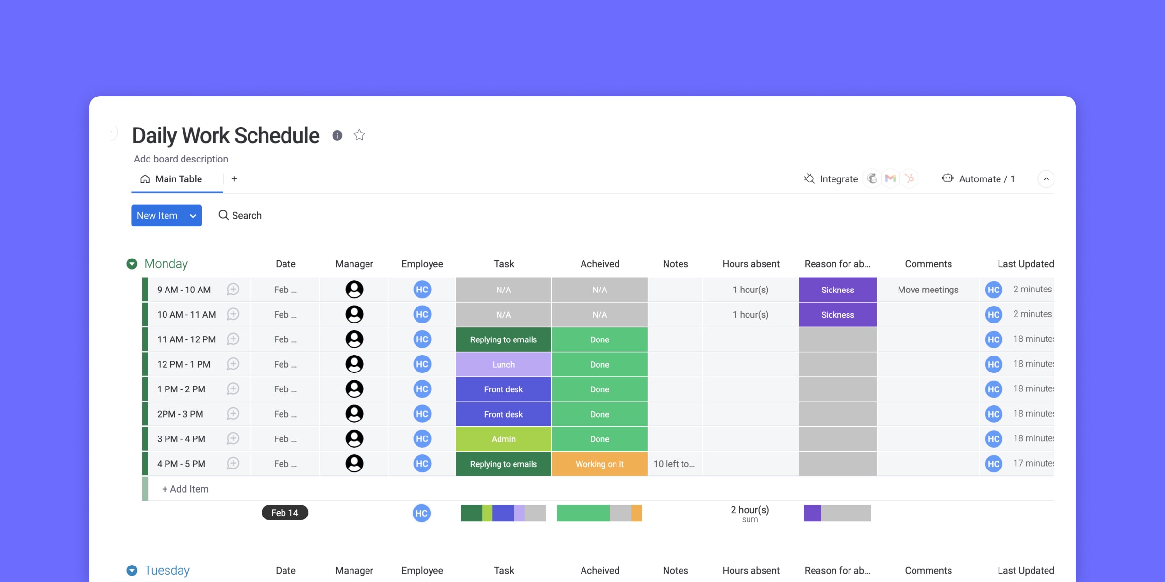 Easy-to-use daily work schedule template | monday.com Blog