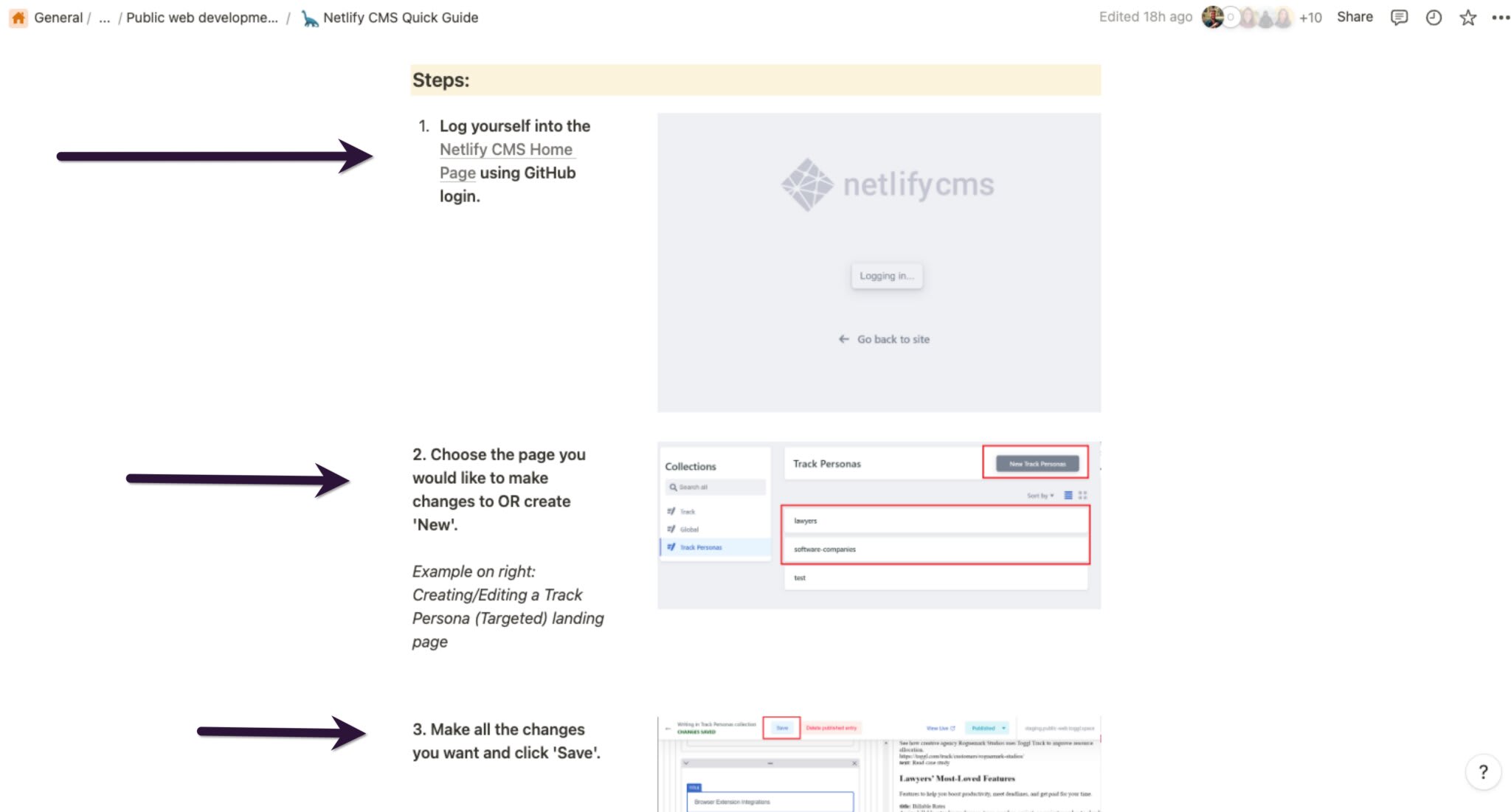 An example of a step-by-step standard operating procedure.