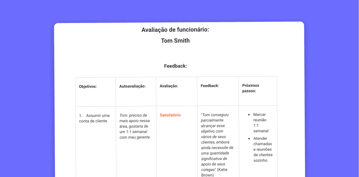 Modelo de avaliao de funcionrios e dicas de uso