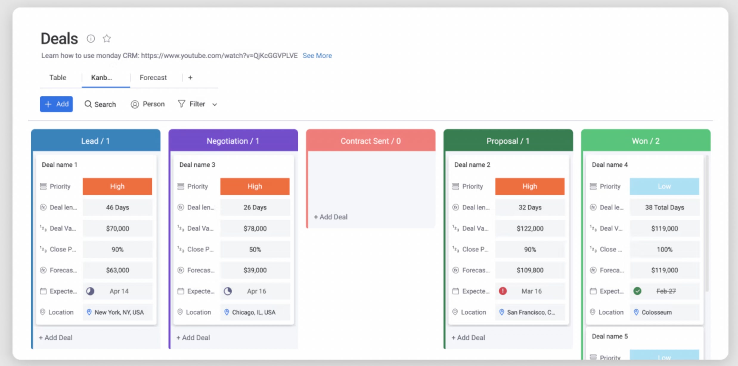 monday.com sales plan template