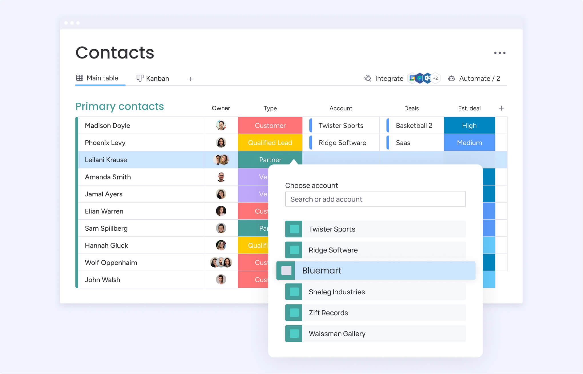 crm board customization