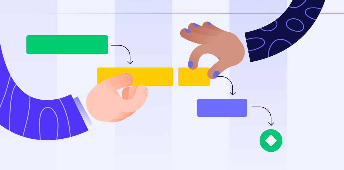 hands managing gantt chart