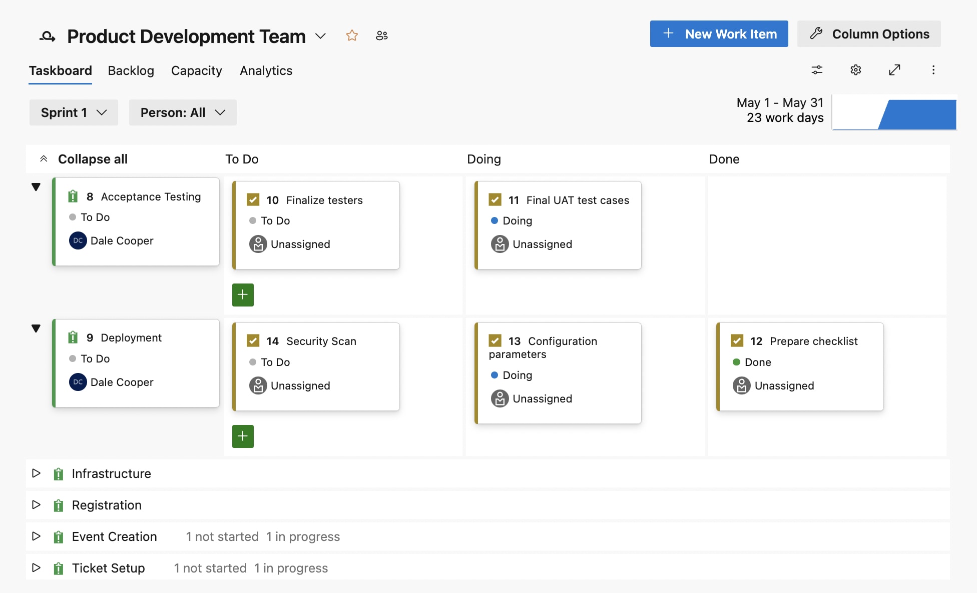 azure devops sprint task board image