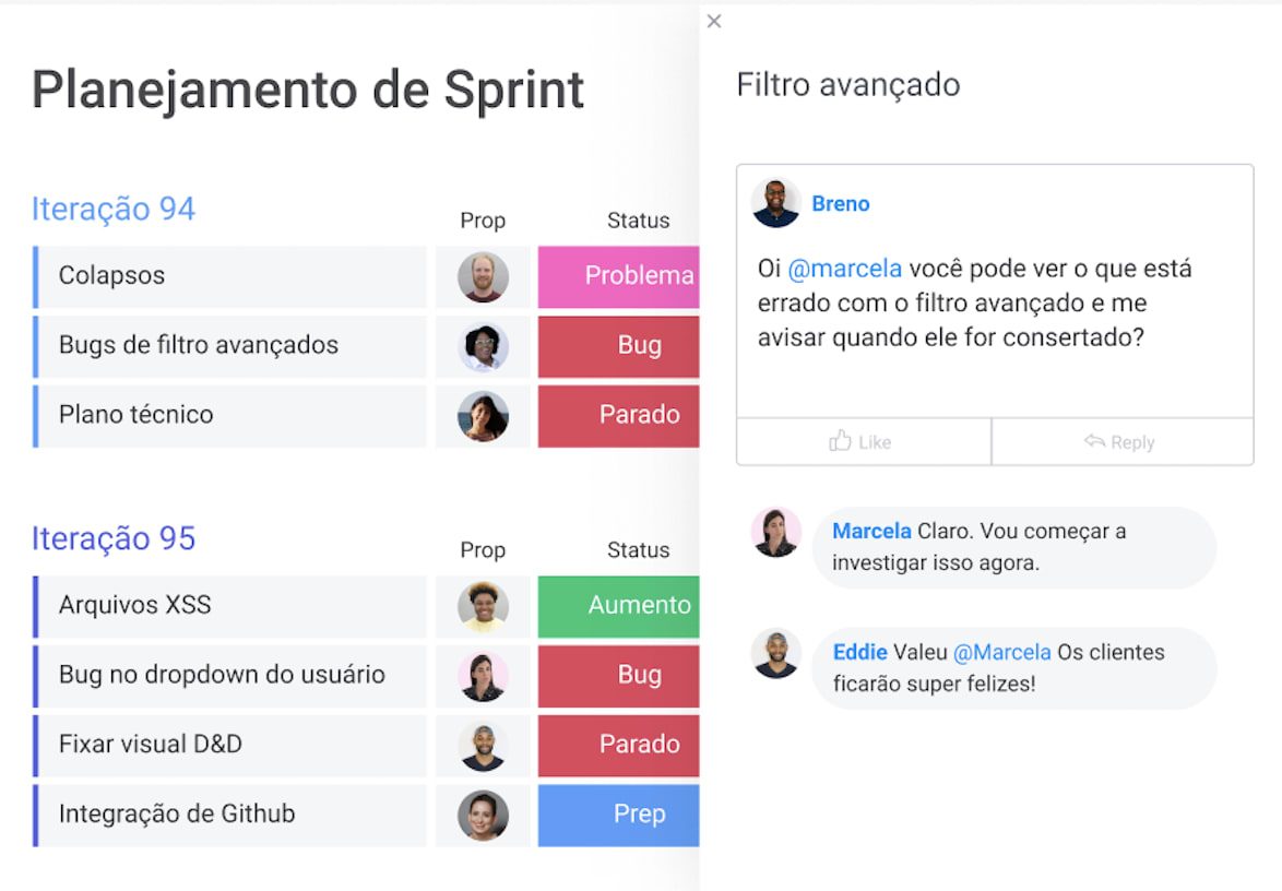 Template de planejamento de sprint