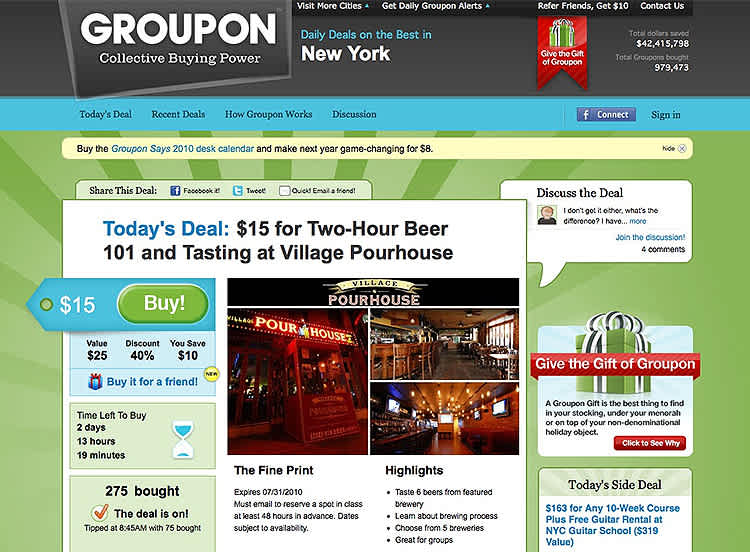 Example of Groupon MVP