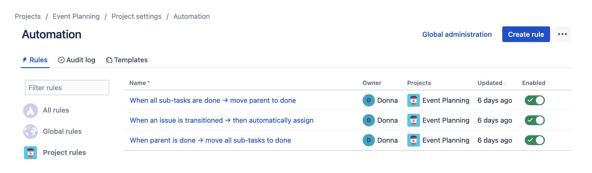 jira automation board