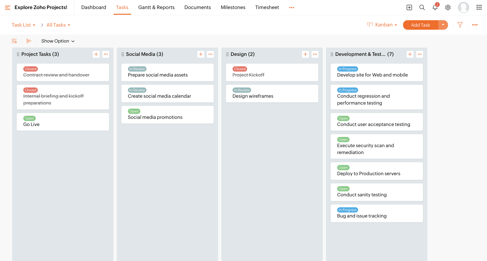 Zoho CRM helps businesses manage their sales, marketing, and customer service operations from a single platform. It’s ideal for small to mid-sized teams who want to visualize and customize distinct sales pipelines for different processes.