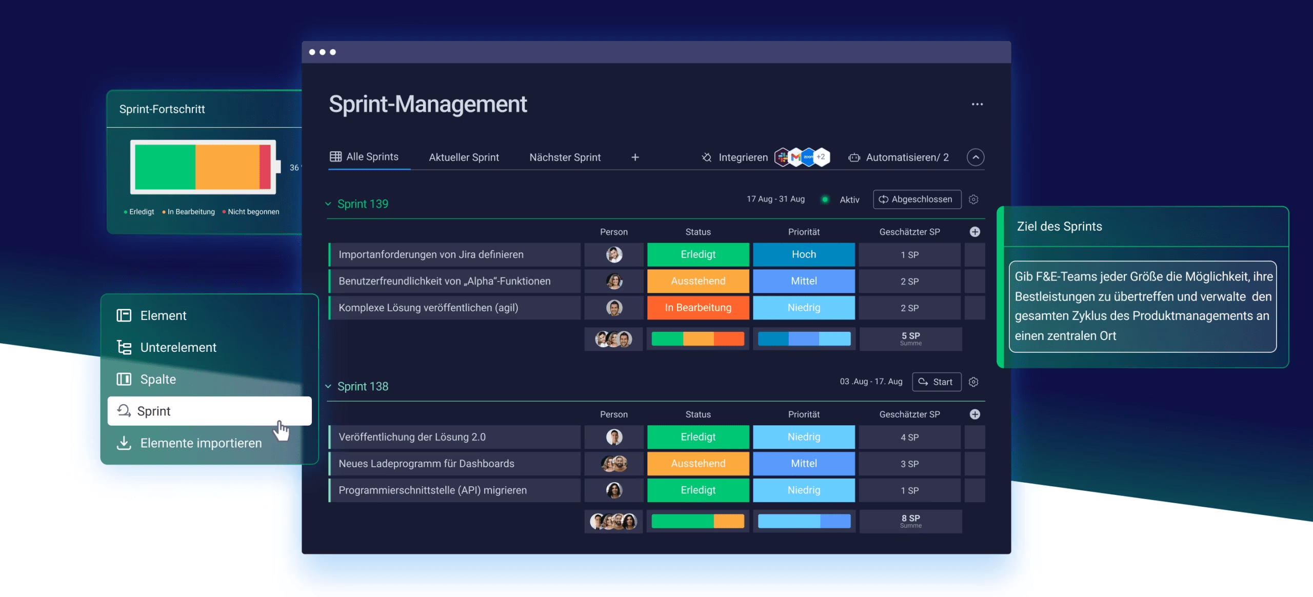 monday dev Sprintmanagement