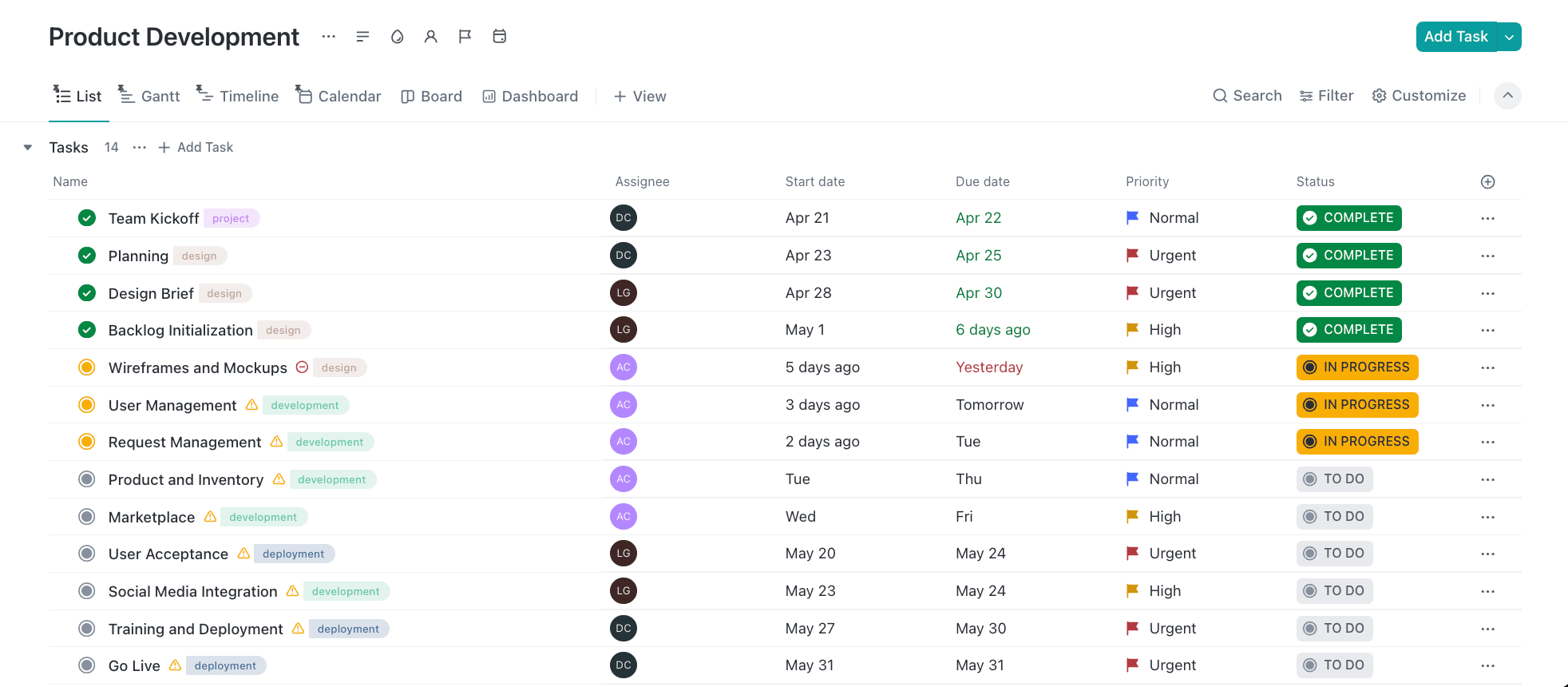 ClickUp is a comprehensive product management and development platform combining robust planning tools and agile methodologies.