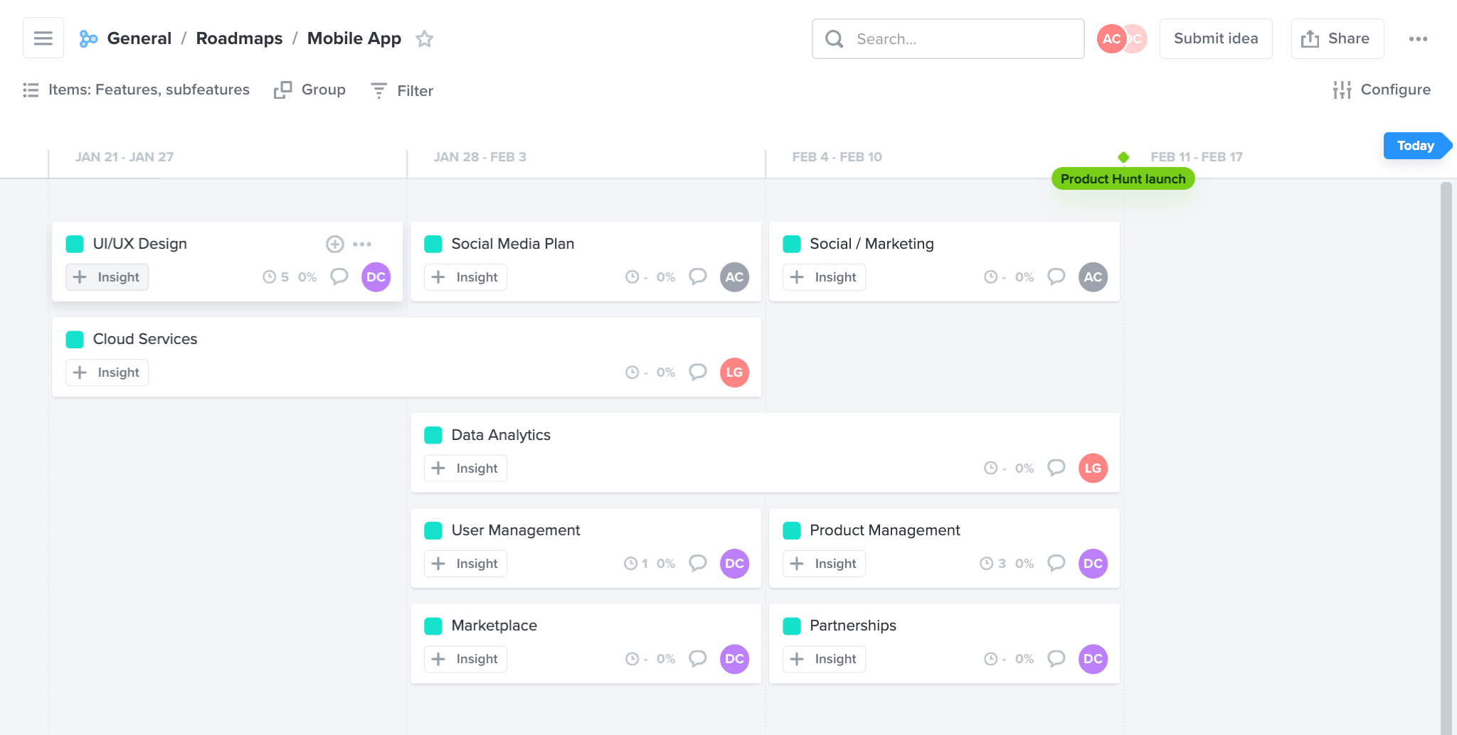 Productboard is a customer-centric product management platform designed to help teams understand user needs, prioritize features, and align stakeholders around the product roadmap.