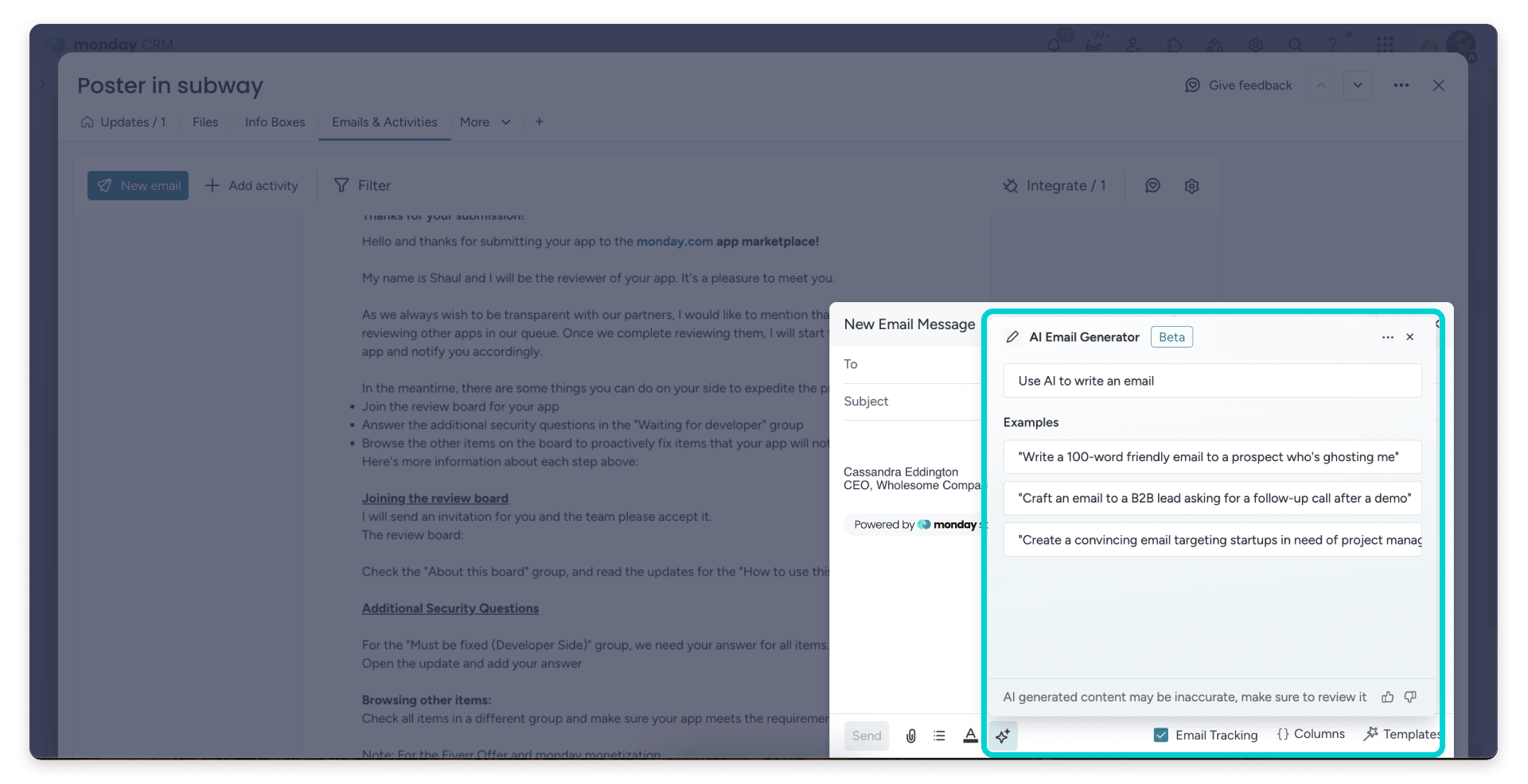 sales content ai monday crm