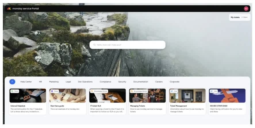 Portal do cliente monday.com