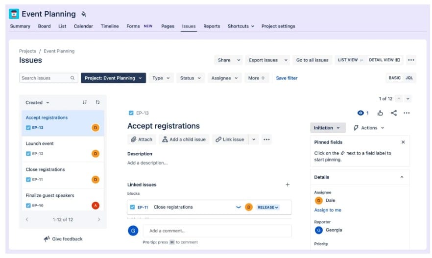 Recursos do Jira