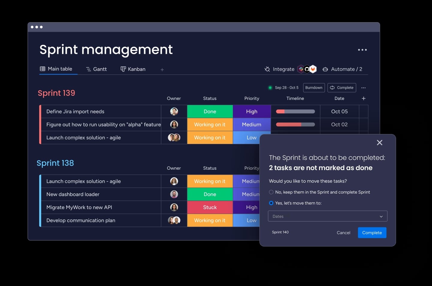 Built on monday.com Work OS, monday dev empowers teams to manage sprints, releases, and bug tracking on one highly customizable product development platform.