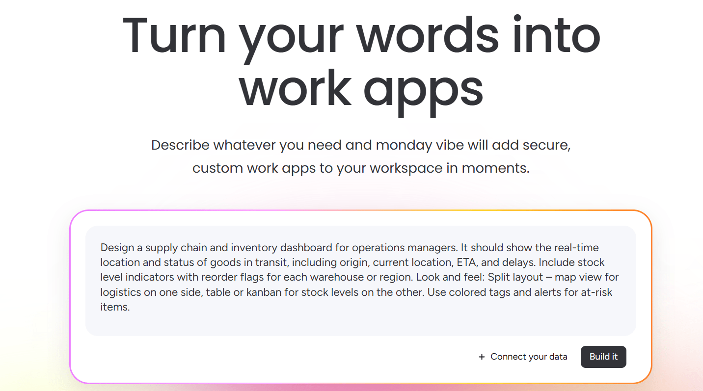 A screenshot of monday vibe.
