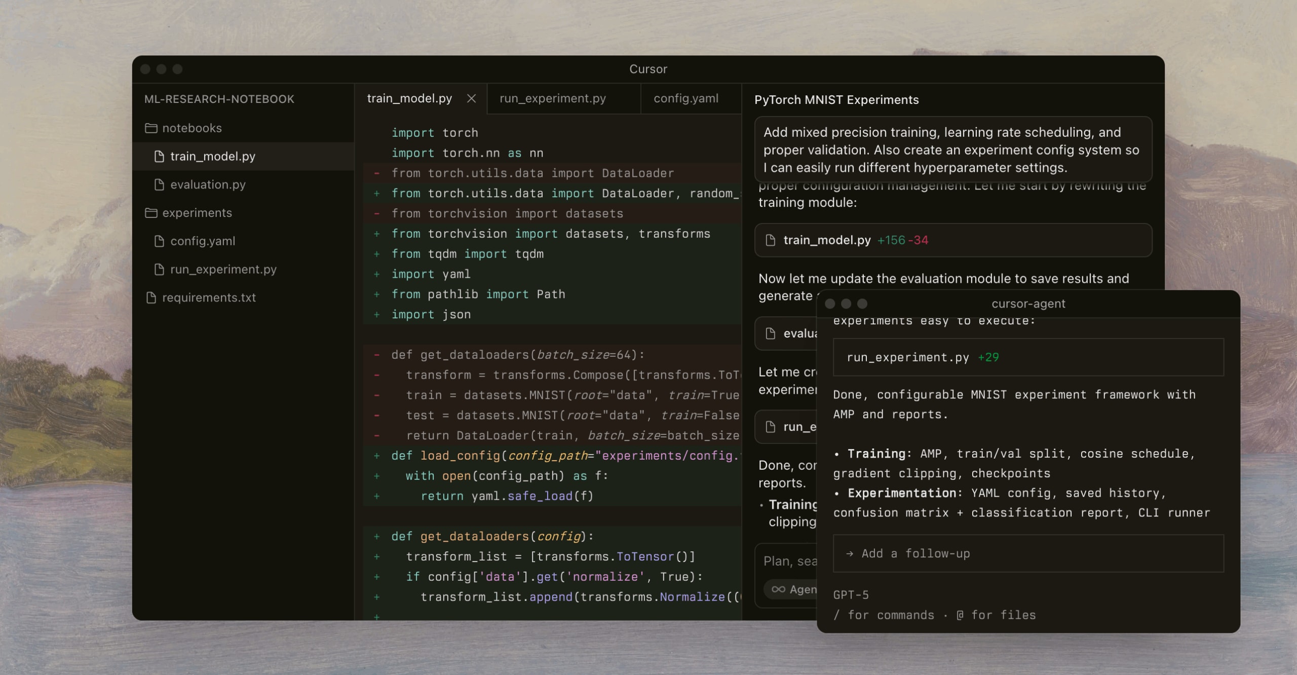 Cursor layout