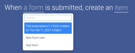 Facebook 광고 통합 설정에서 양식 선택하기