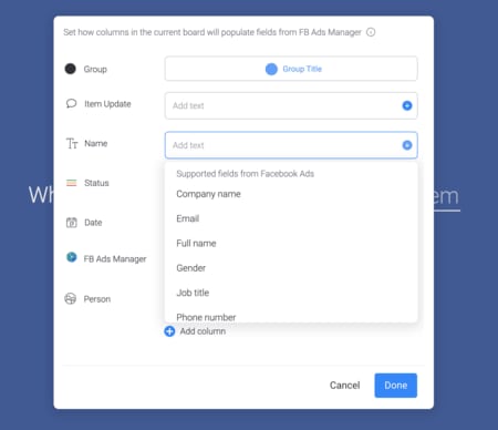 양식 항목을 보드 열과 매핑하기