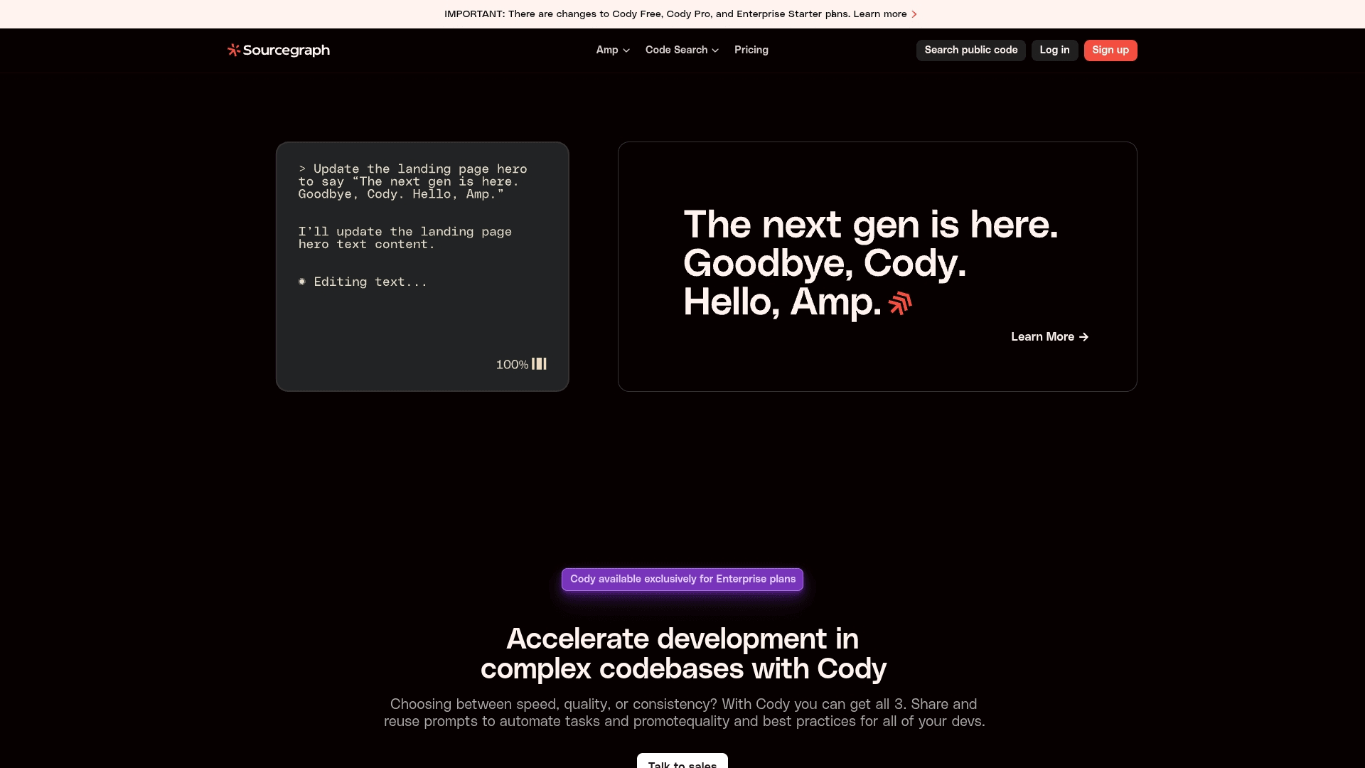 Sourcegraph homepage