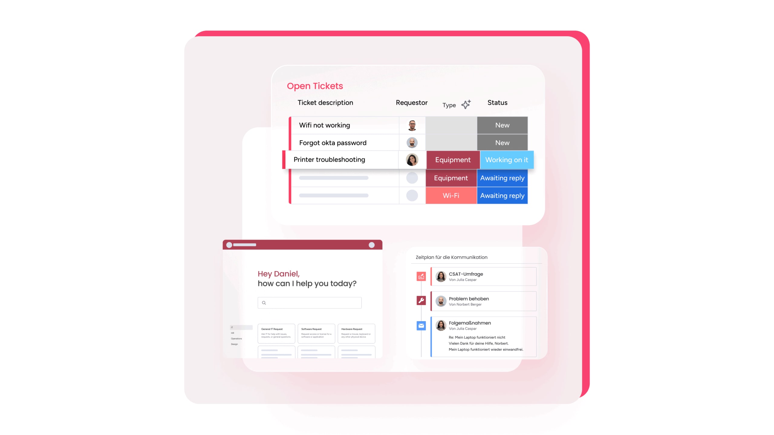 open ticket management dashboard in monday service