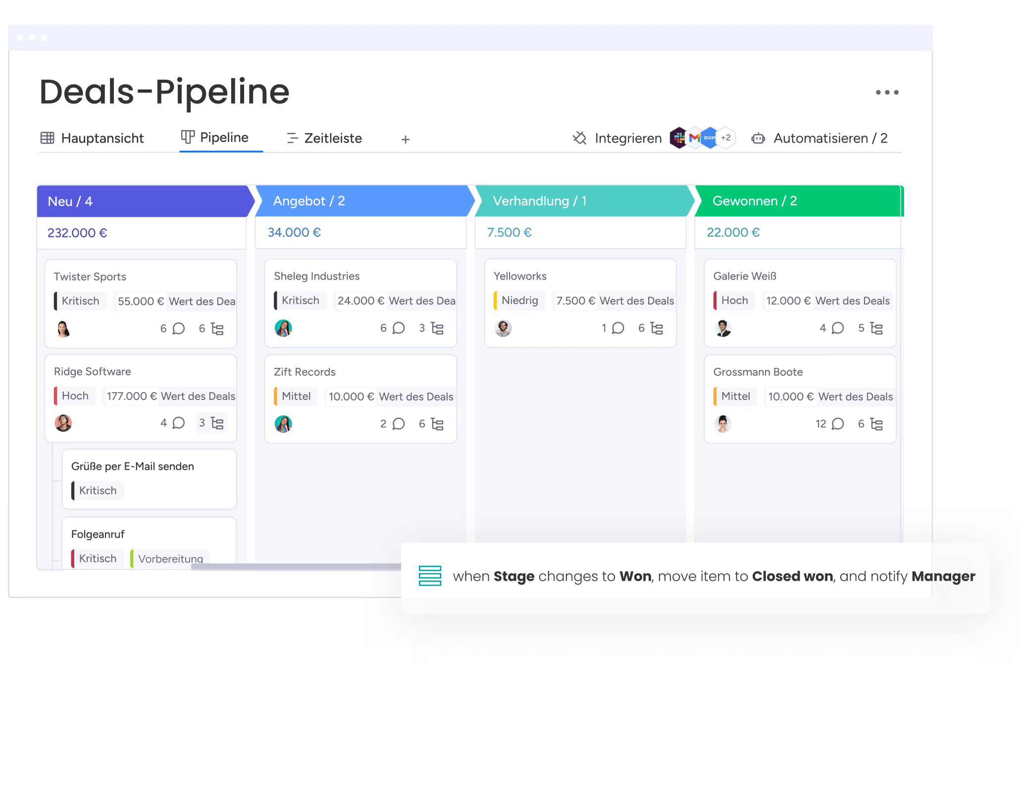 Deals-Pipeline monday CRM