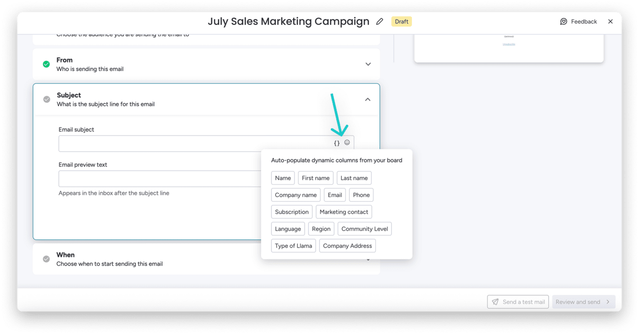 dynamic segmentation options in monday campaigns