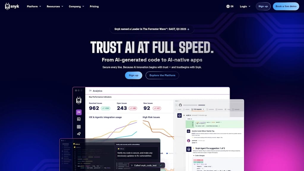 Snyk 홈페이지