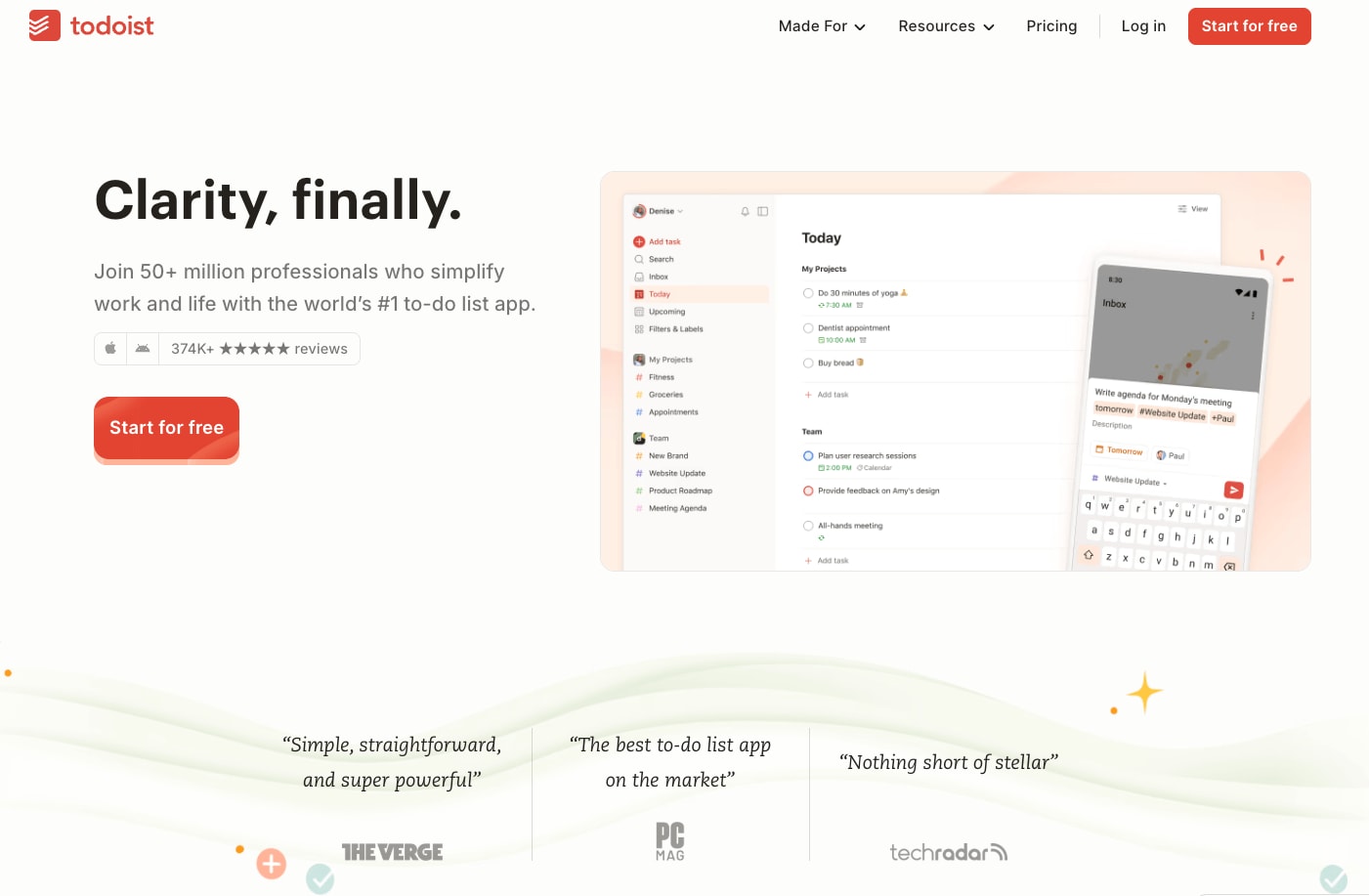 todoist homepage