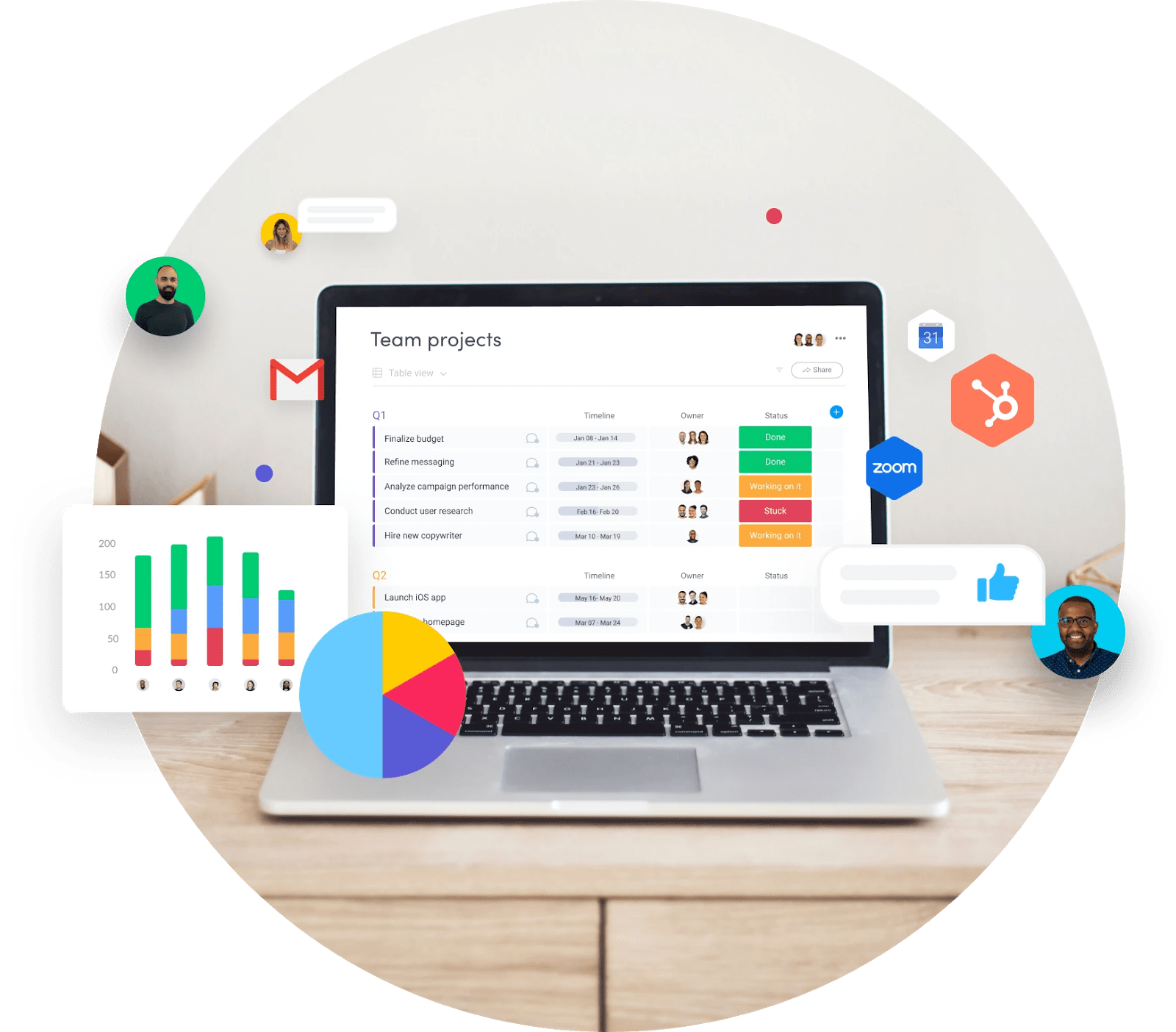ZoomやGmailなど、主要プラットフォームと連携できると便利。