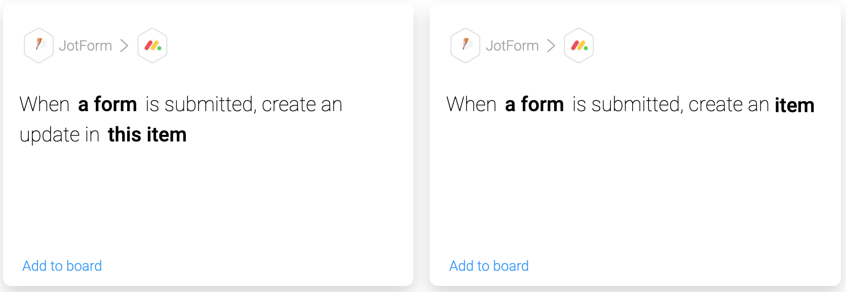 フォームが提出されたら、指定したアイテムを作成する。