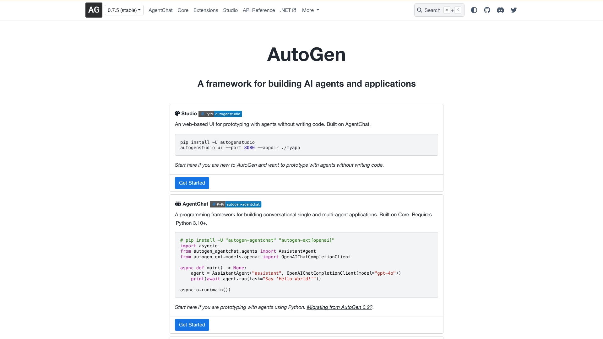 AutoGen multi-agent AI framework interface