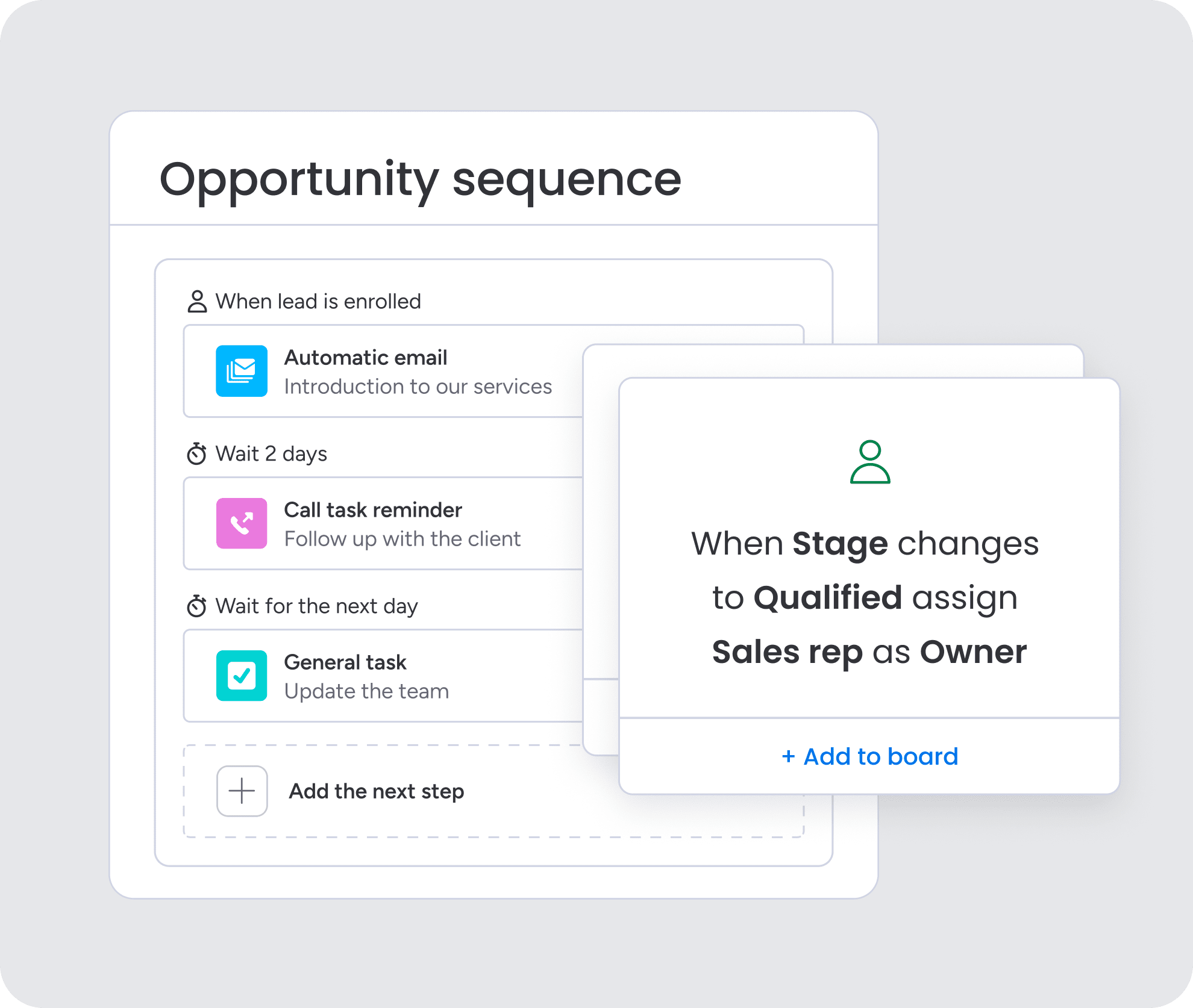 Opportunity sequence and automations