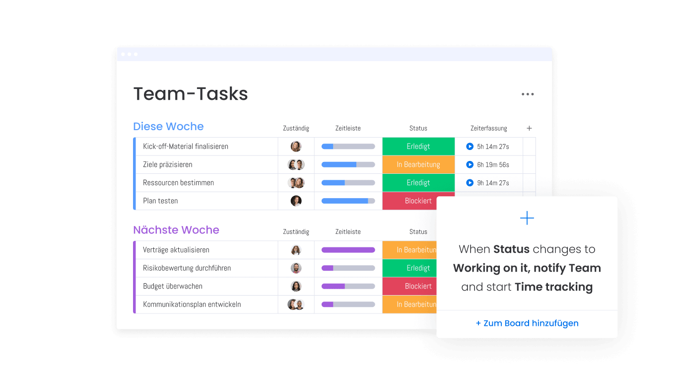 Screenshot Automatisierung von Team Tasks DE