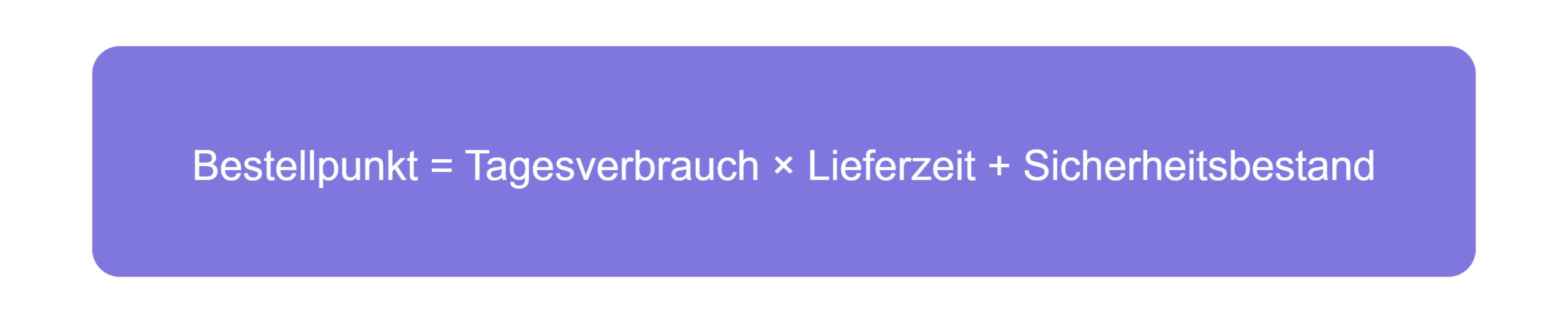 Bestellpunkt Errechnungsformel