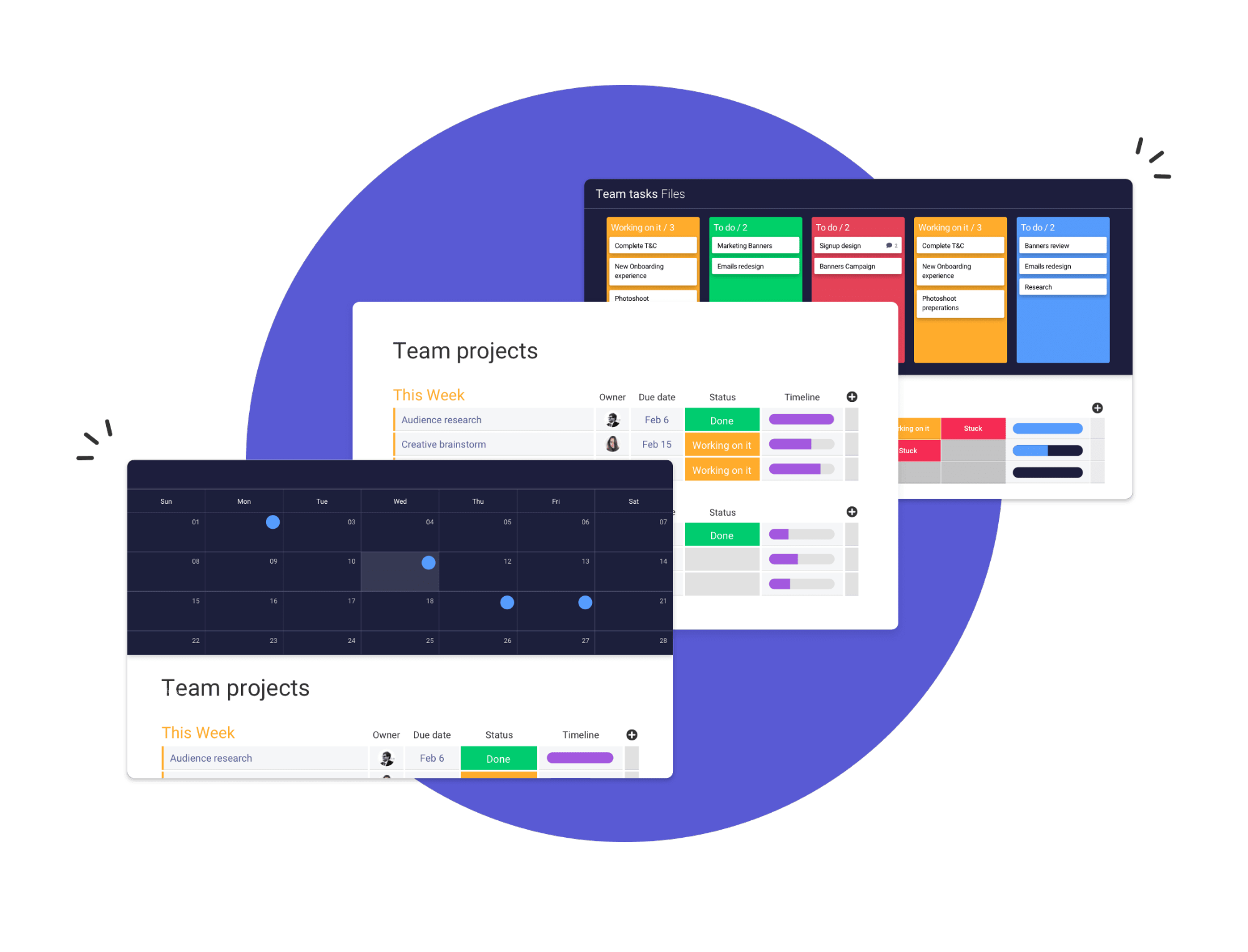 Project management software graphic.
