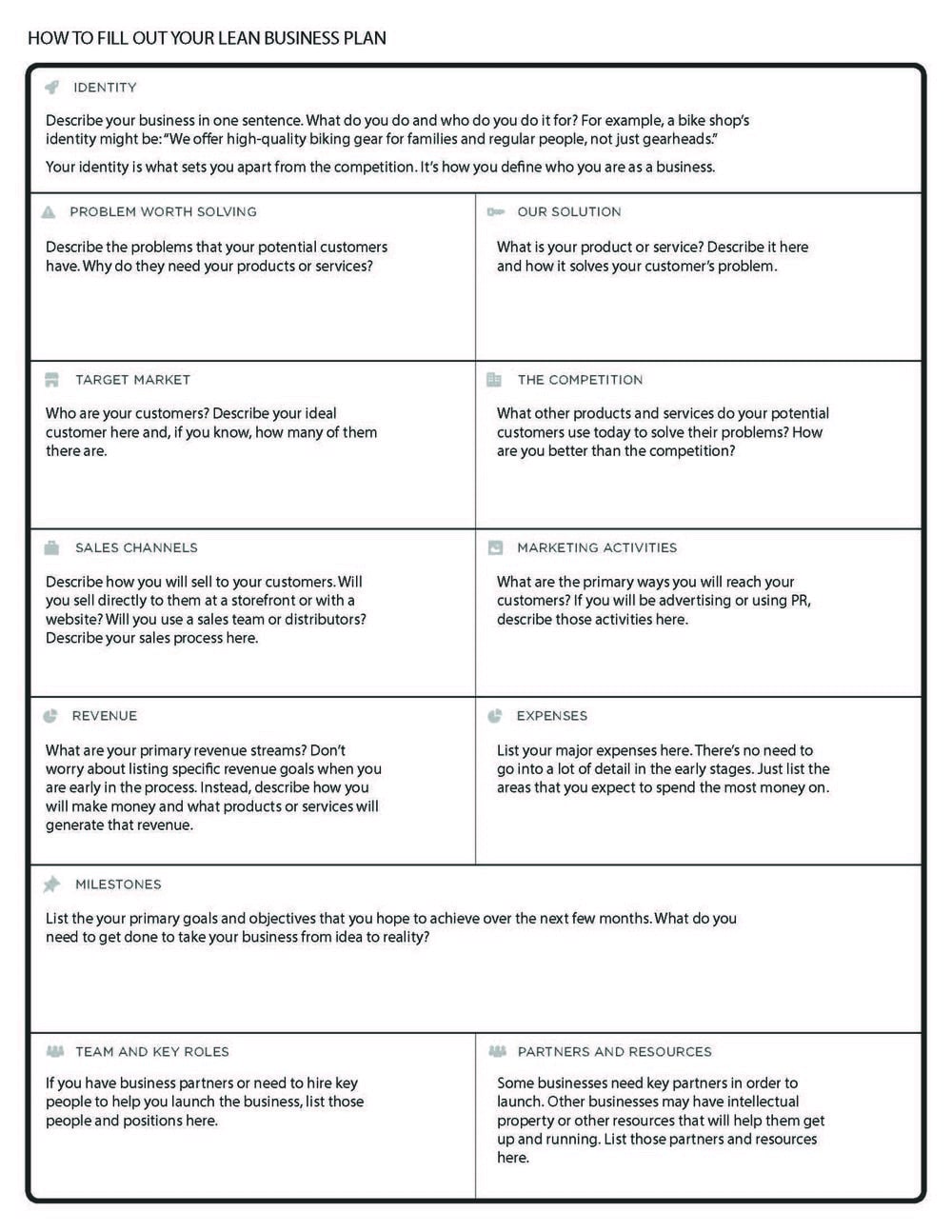 business plan template for job interview