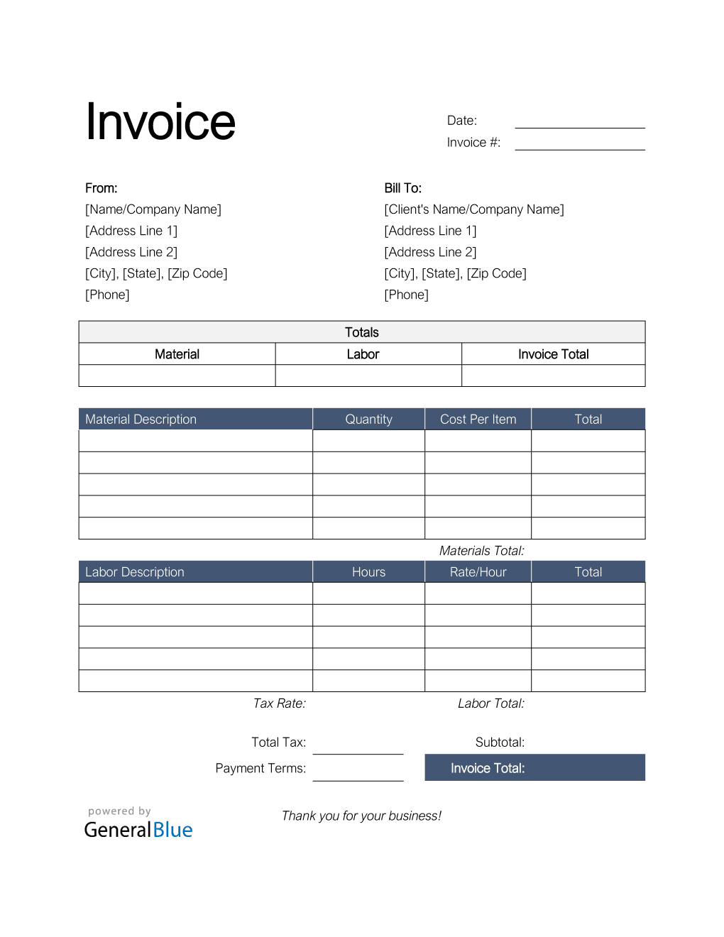 Free, printable, professional invoice templates to customize