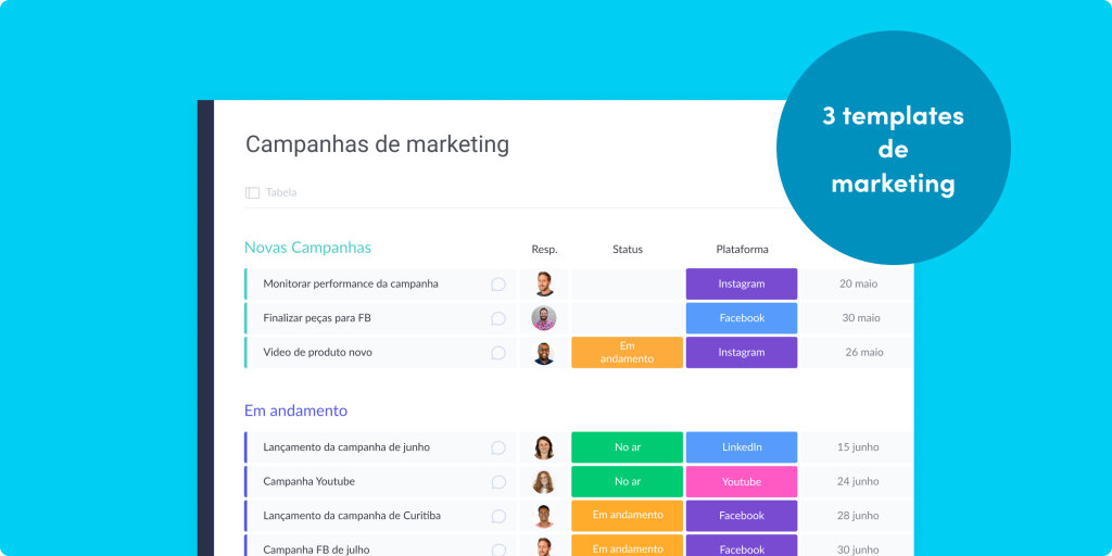 3 templates de campanha de marketing para manter sua equipe em movimento