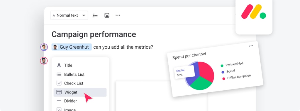 Image of campaign performance monday doc