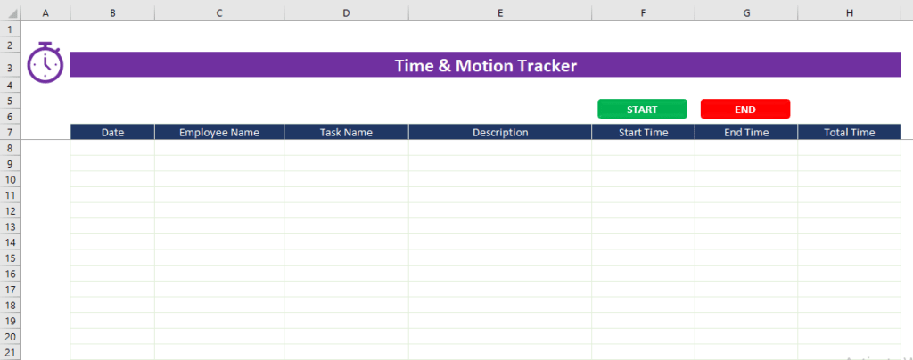 example of a time and motion study template
