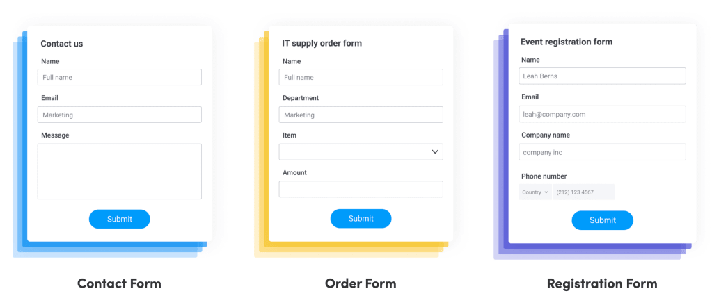 monday.com form options