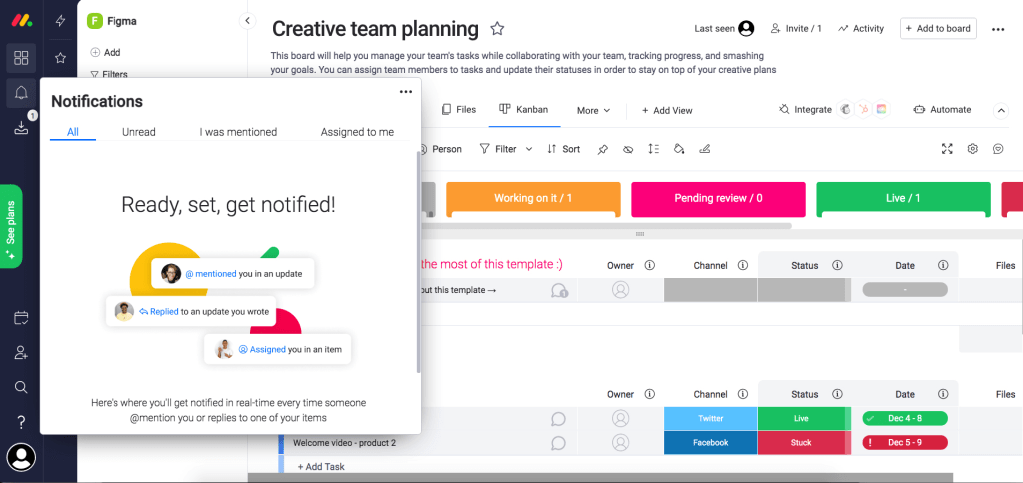 creative team planning template