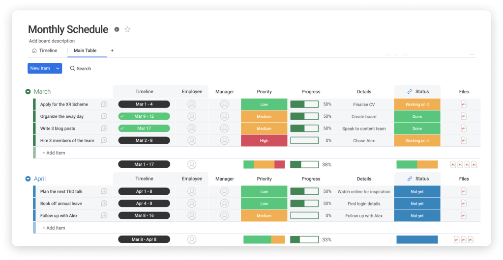 google work schedule maker